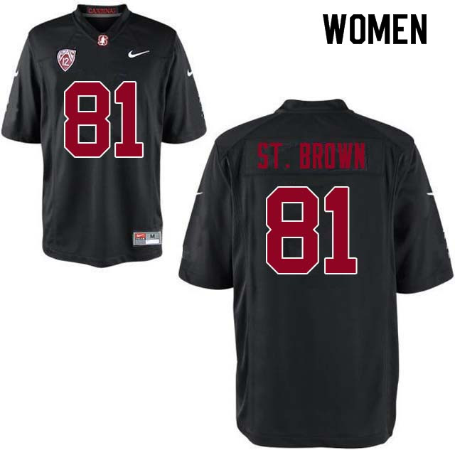 Women Stanford Cardinal #81 Osiris St. Brown College Football Jerseys Sale-Black